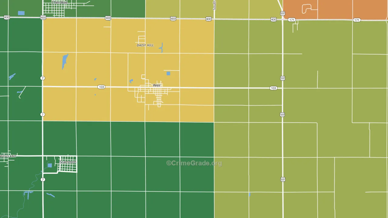 Weir, KS Map of Theft Rates