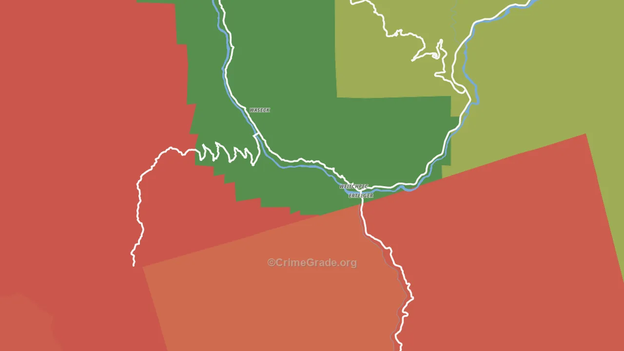 Weitchpec, CA Map of Theft Rates