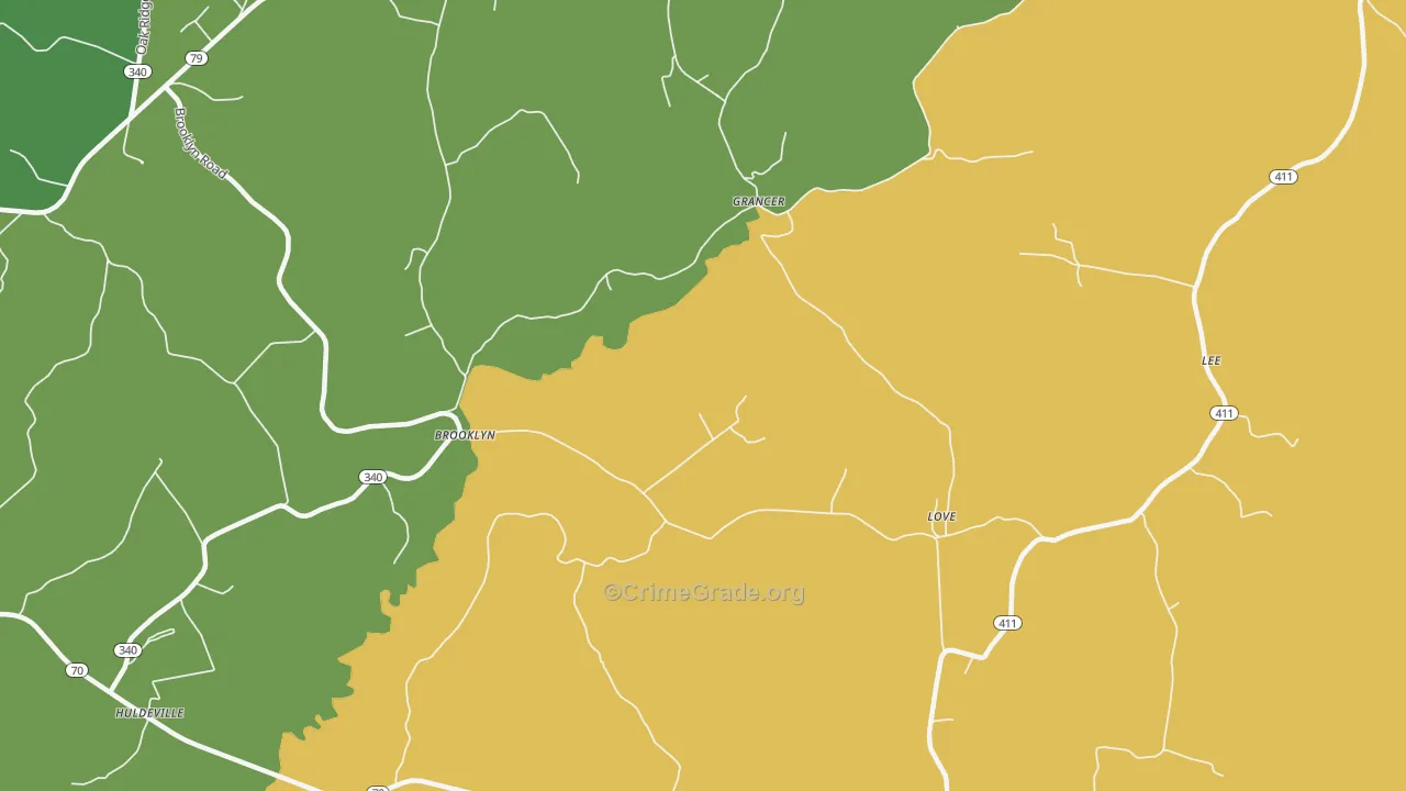 Welchs Creek, KY Map of Theft Rates