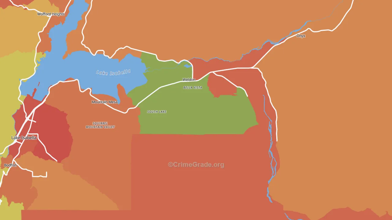 Weldon, CA Map of Theft Rates