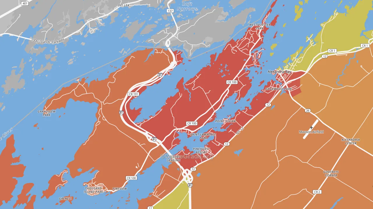 Wellesley Island, NY Map of Theft Rates