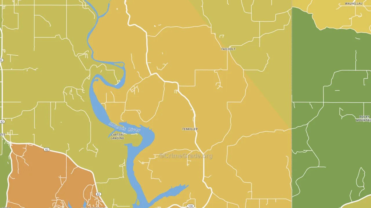 Welling, OK Map of Theft Rates