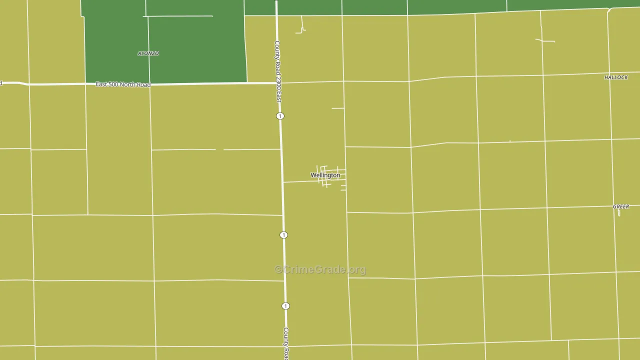 Wellington, IL Map of Theft Rates