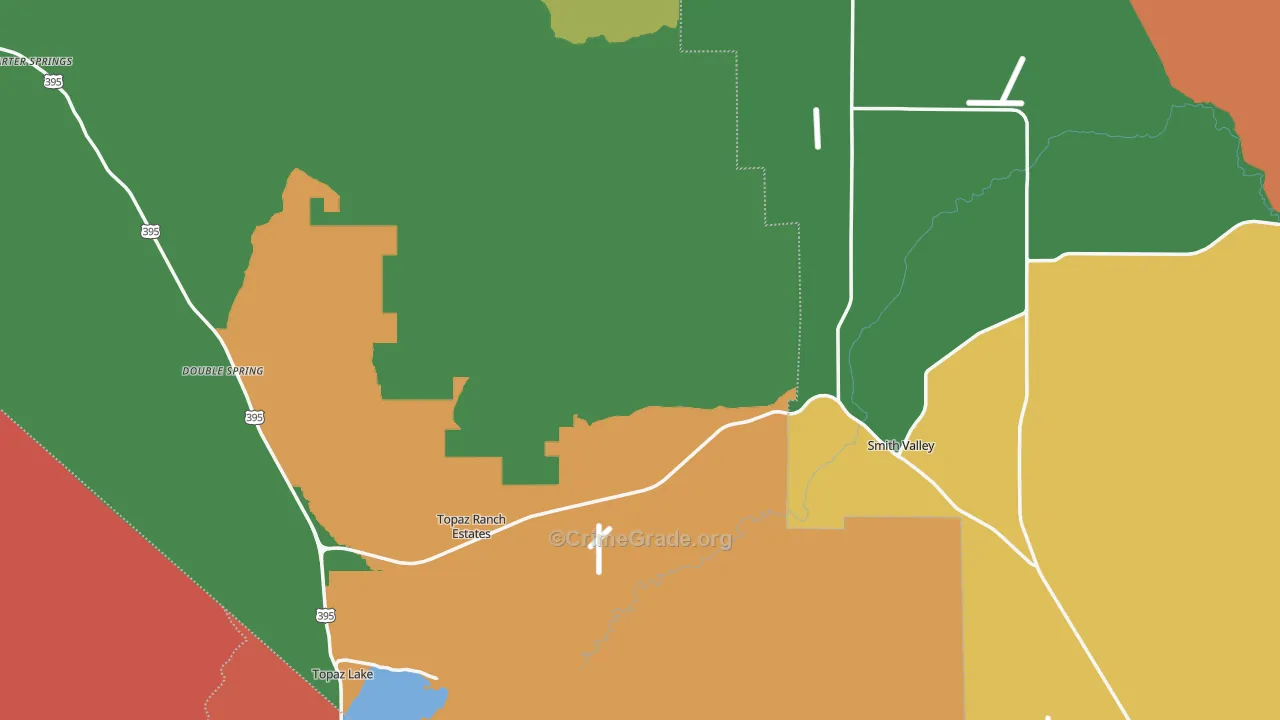 Wellington, NV Map of Theft Rates