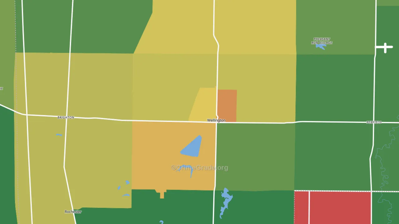 Wellington, OH Map of Theft Rates