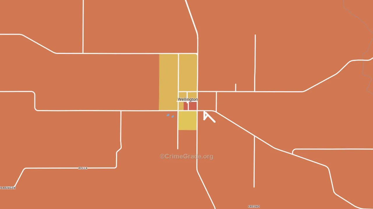 Wellington, TX Map of Theft Rates