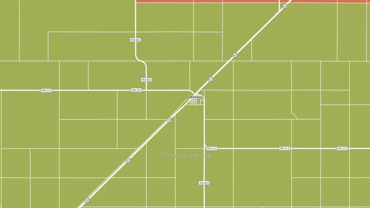 Wellman, TX Map of Theft Rates