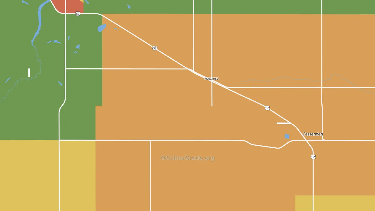 Wells County, ND Map of Theft Rates