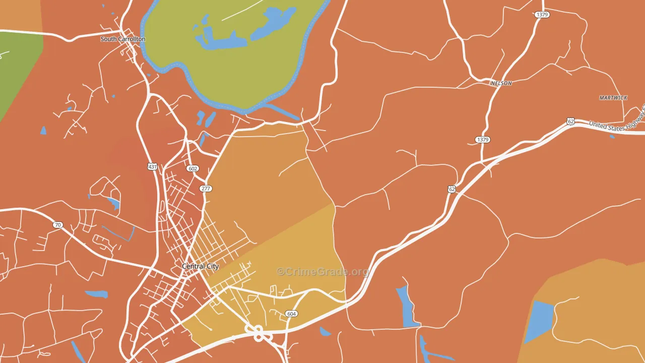 Wells, KY Map of Theft Rates