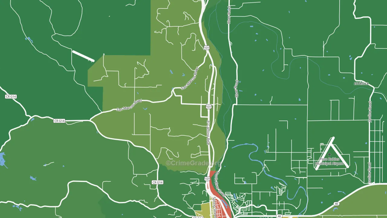 Wellsona, CA Map of Theft Rates