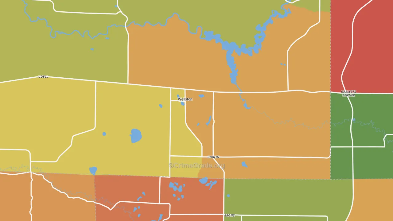Wellston, MI Map of Theft Rates