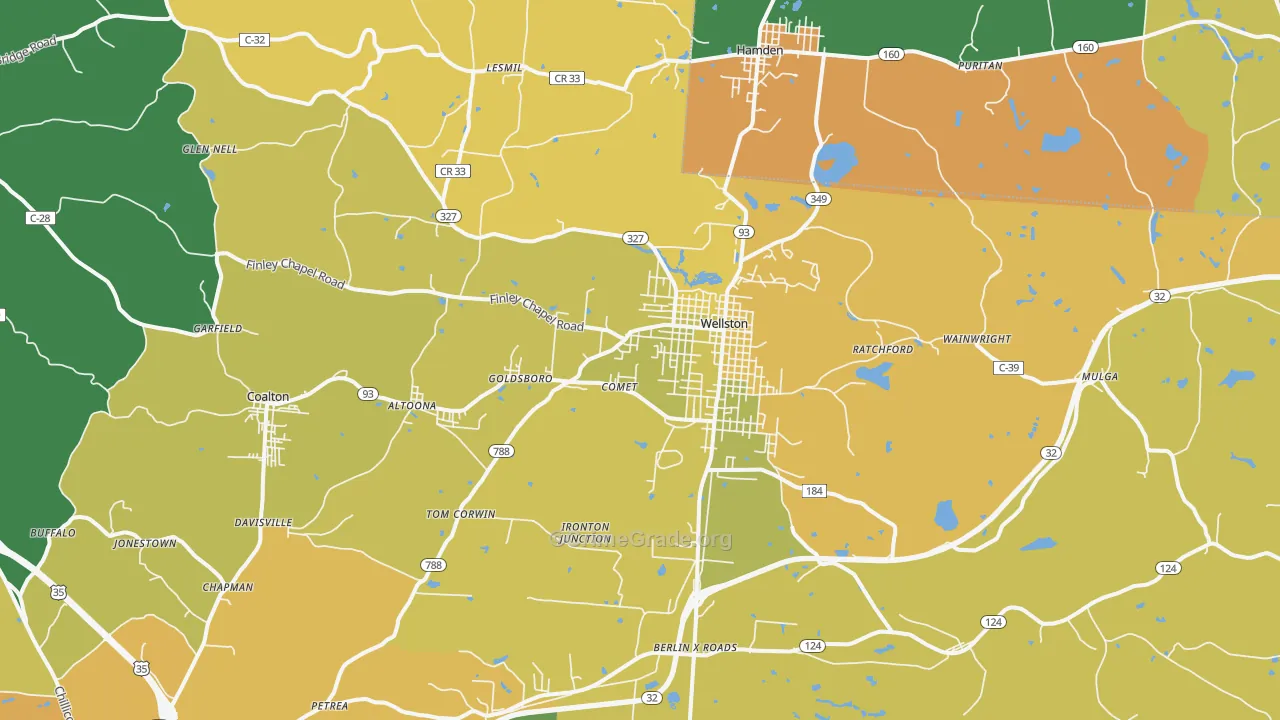 Wellston, OH Map of Theft Rates