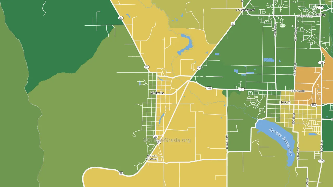 Wellsville, UT Map of Theft Rates