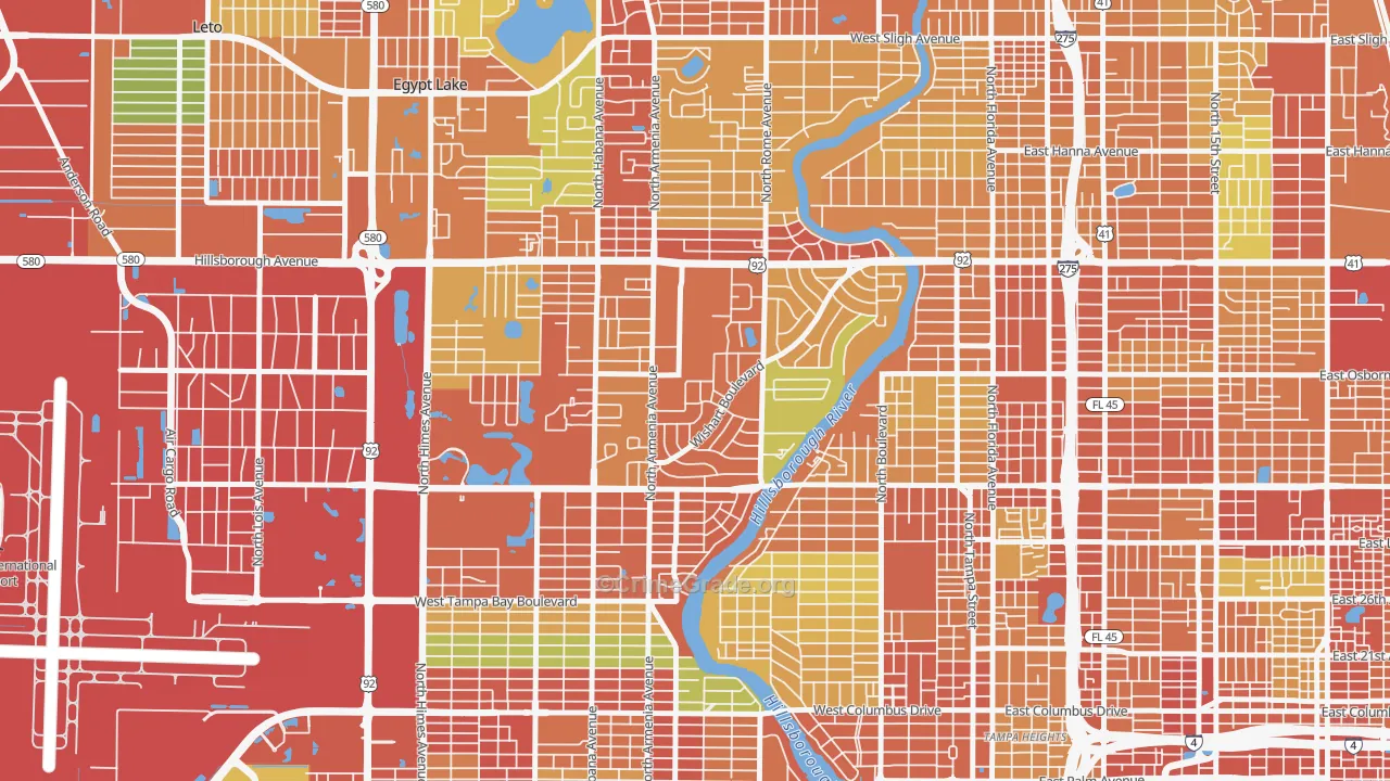 Wellswood, Tampa, FL Map of Theft Rates