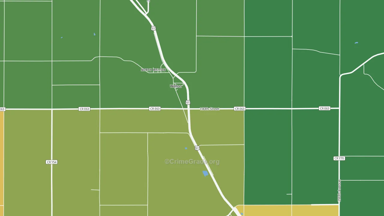 Welton, IA Map of Theft Rates