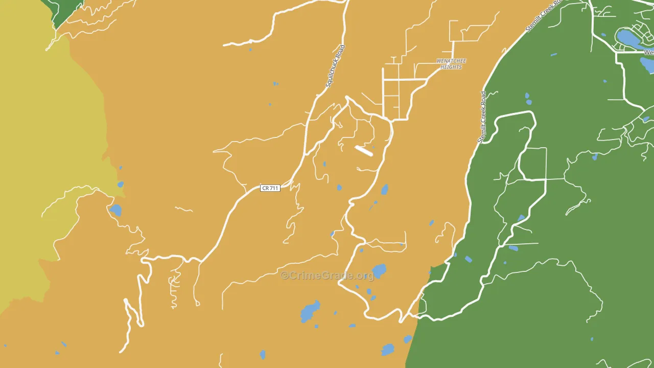 Wenatchee Heights, WA Map of Theft Rates