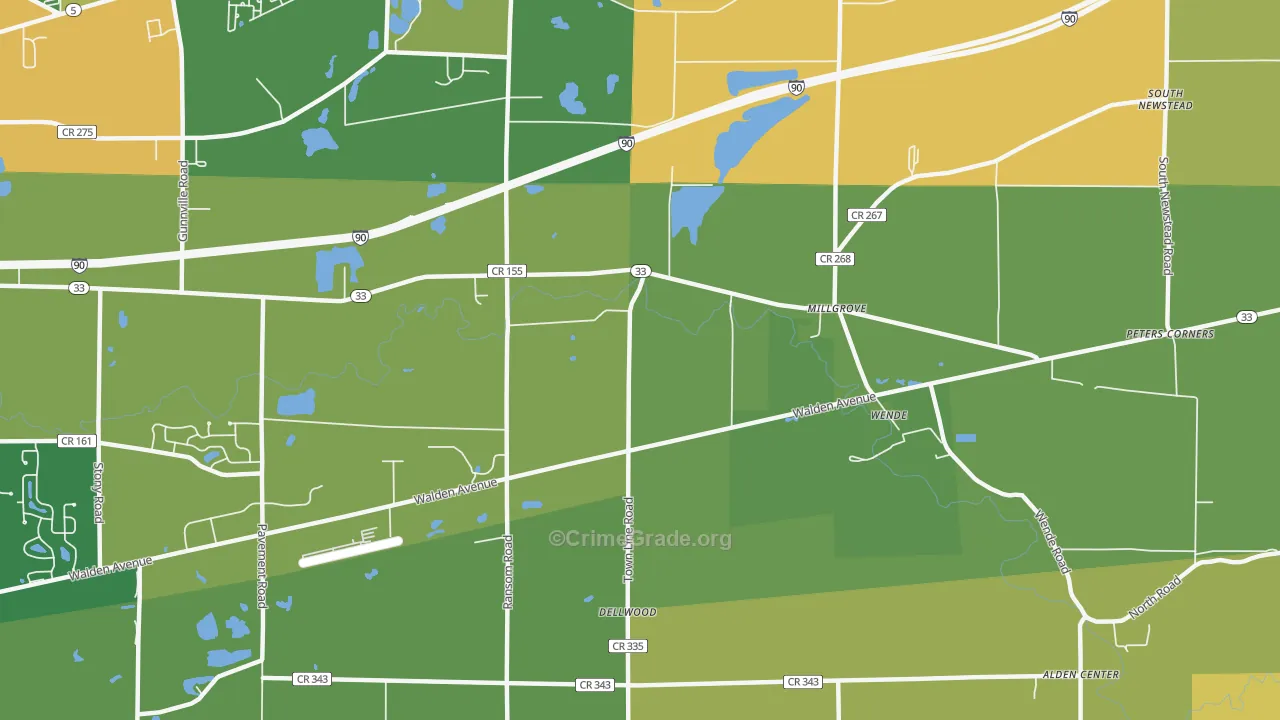 Wende, NY Map of Theft Rates