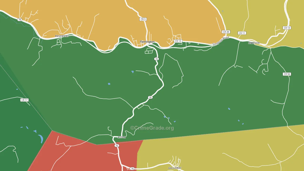 Wendel, WV Map of Theft Rates