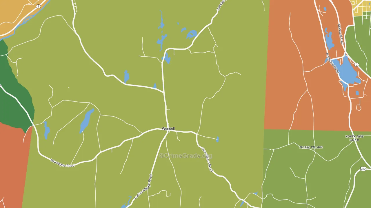 Wendell Depot, MA Map of Theft Rates