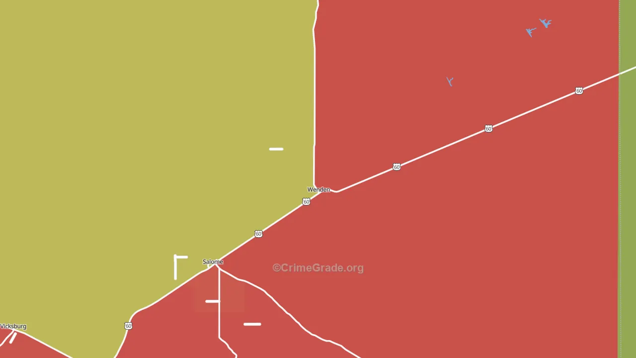 Wenden, AZ Map of Theft Rates