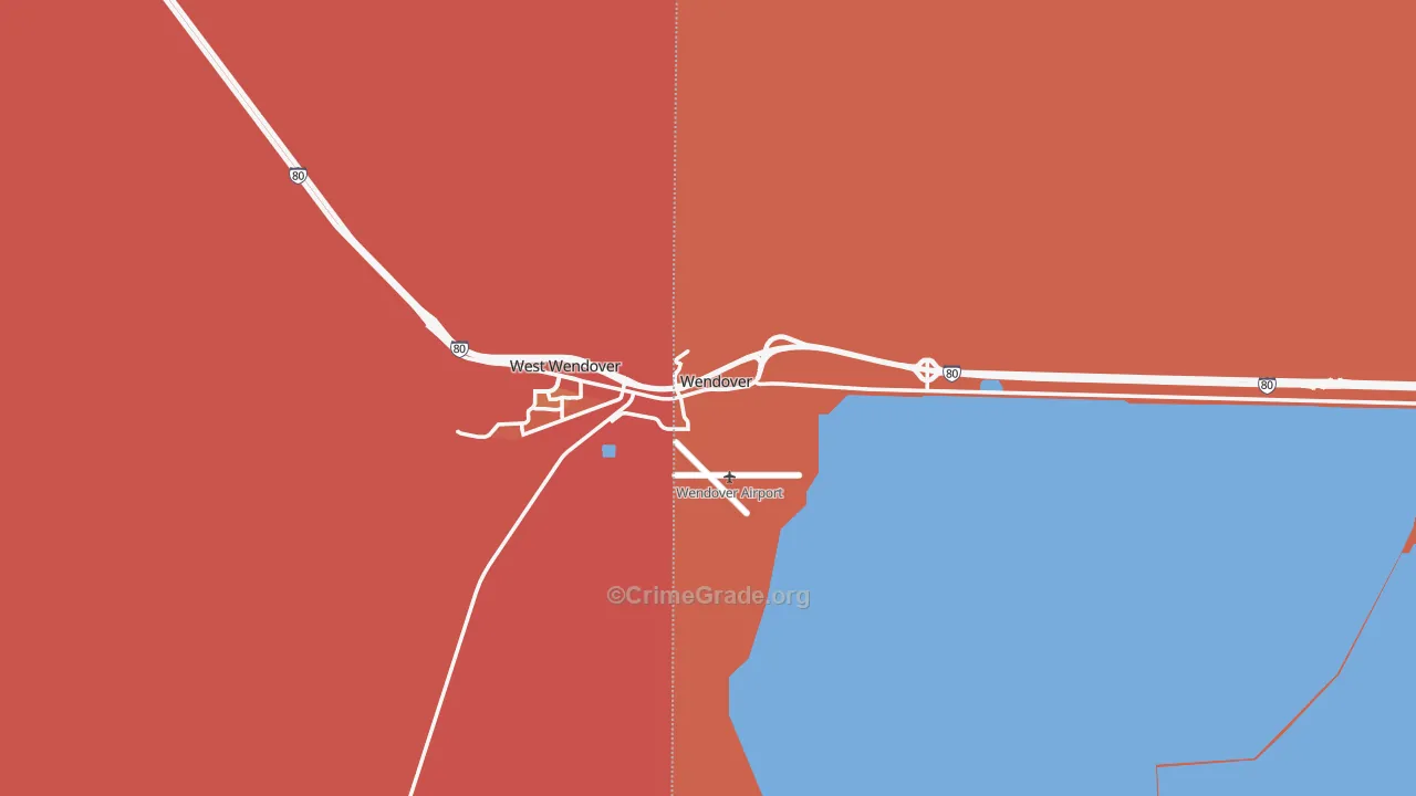 Wendover, UT Map of Theft Rates