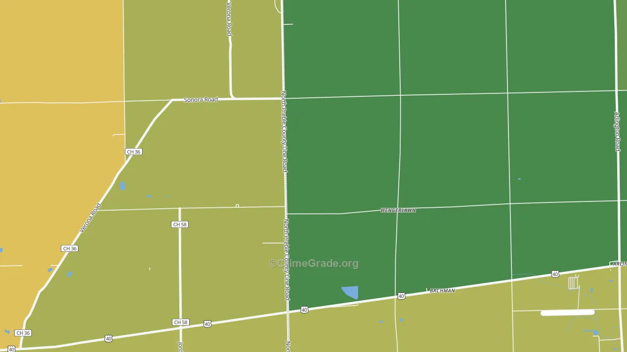 Wengerlawn, OH Map of Theft Rates
