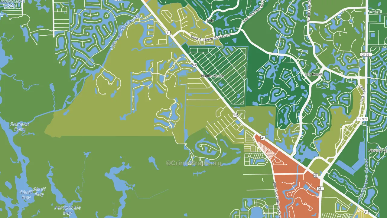 Wentworth Estates, Naples, FL Map of Theft Rates