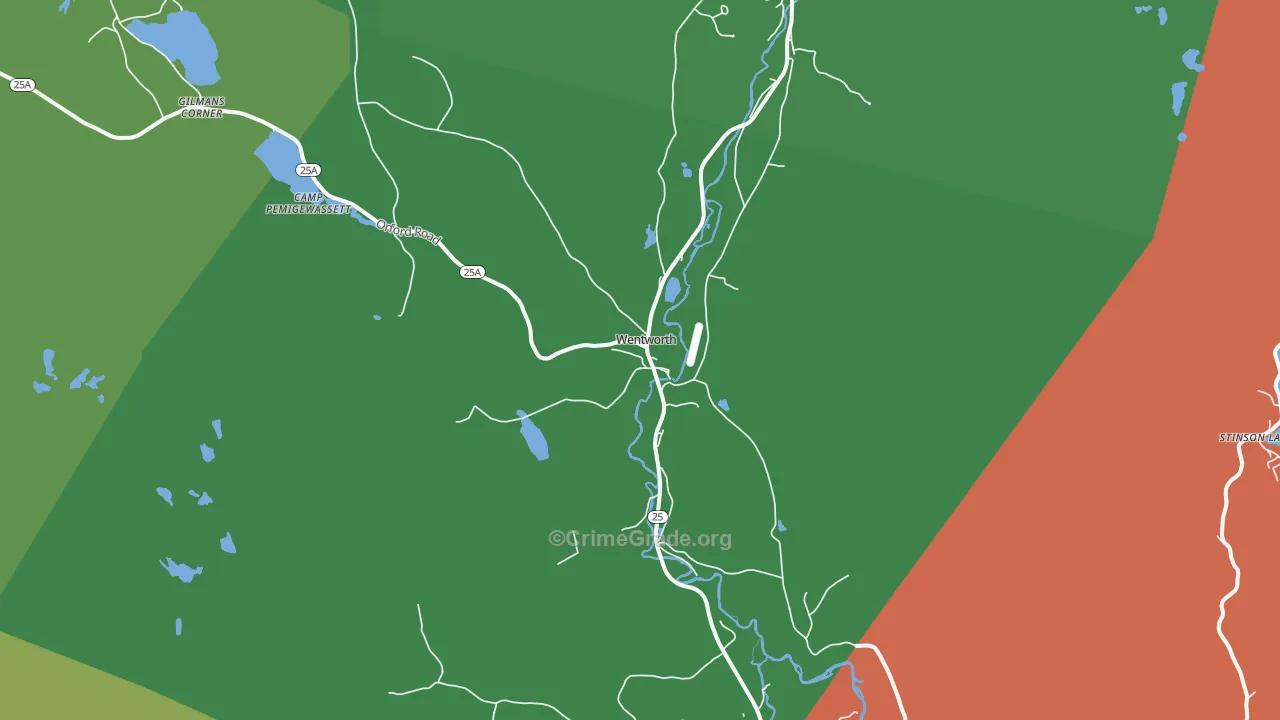 Wentworth, NH Map of Theft Rates