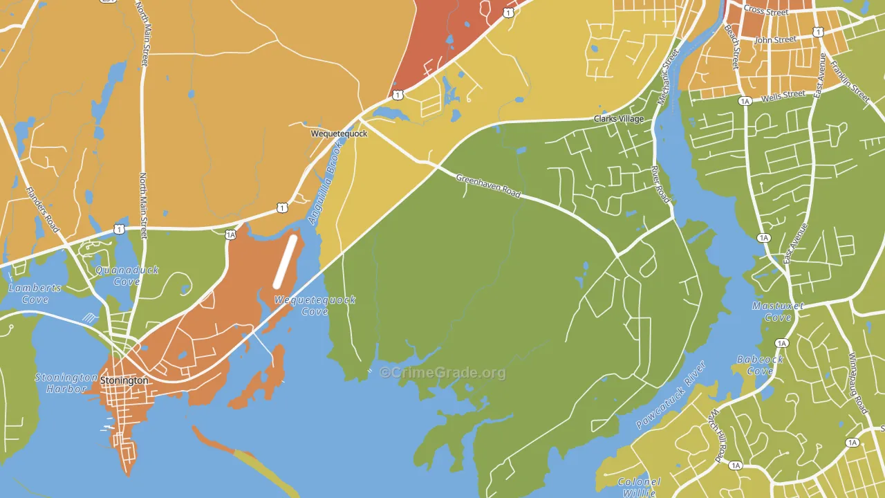 Wequetequock, CT Map of Theft Rates
