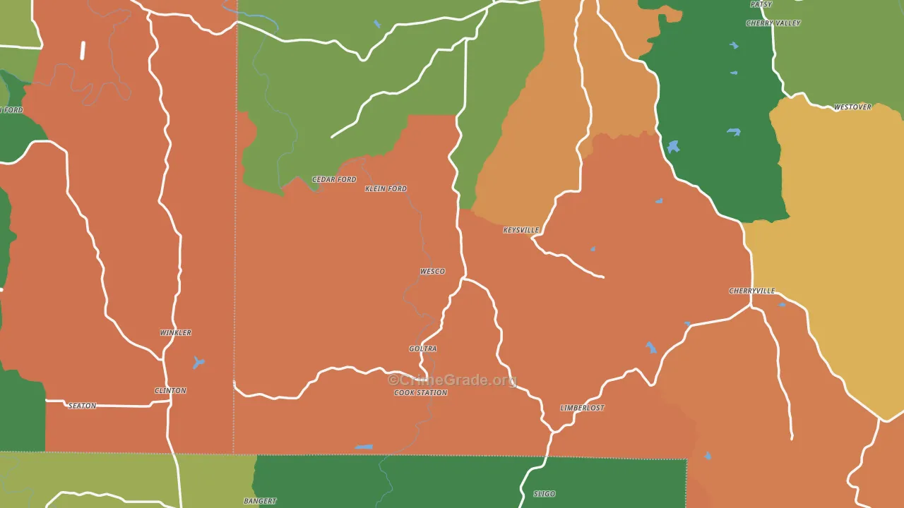 Wesco, MO Map of Theft Rates
