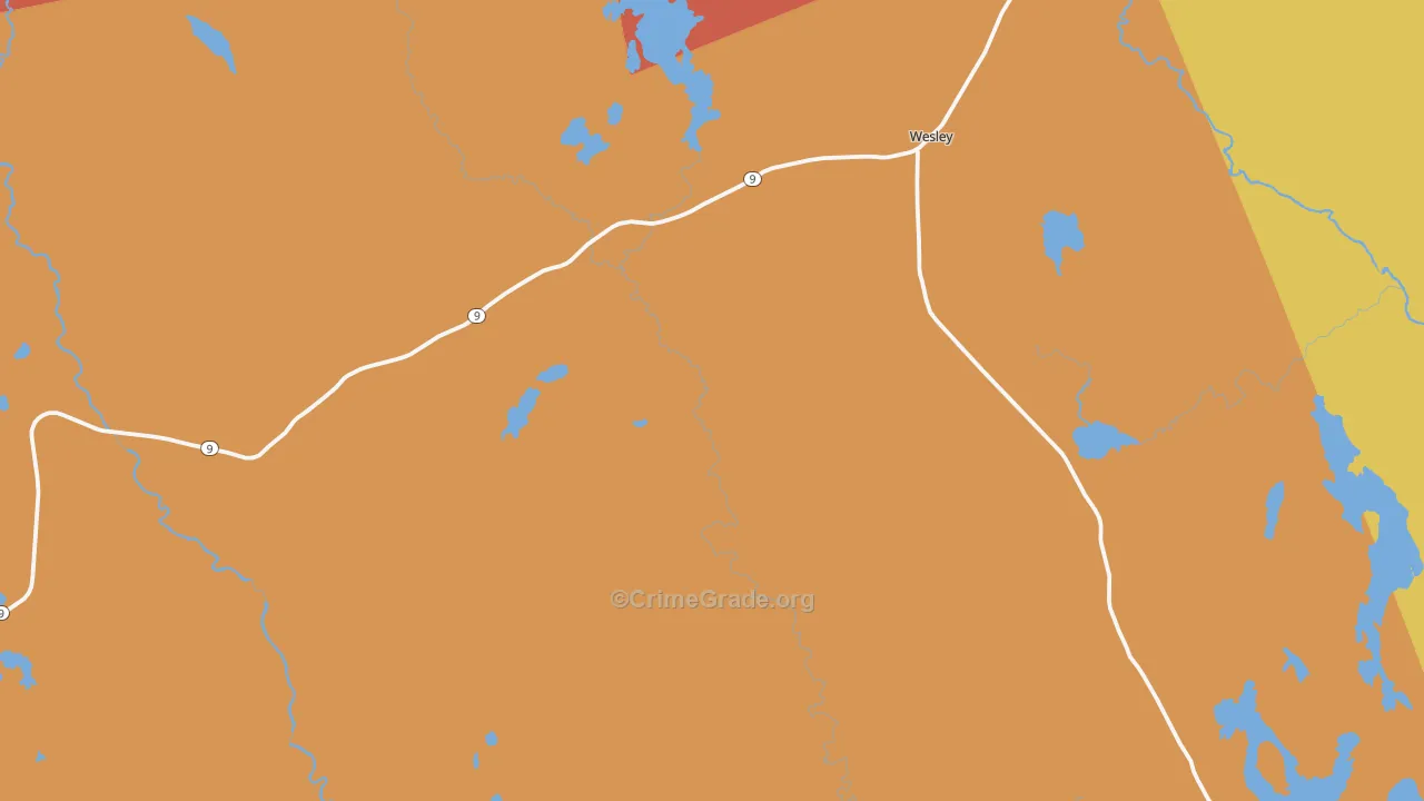 Wesley, ME Map of Theft Rates