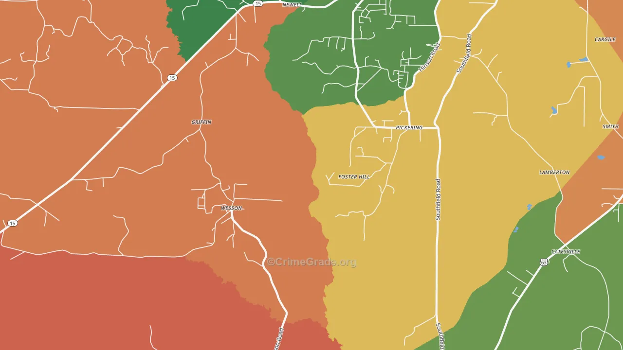 Wesson, AR Map of Theft Rates