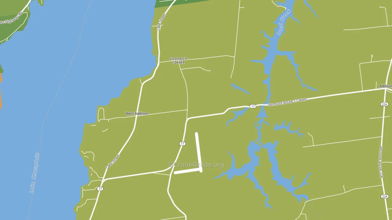 West Addison, VT Map of Theft Rates