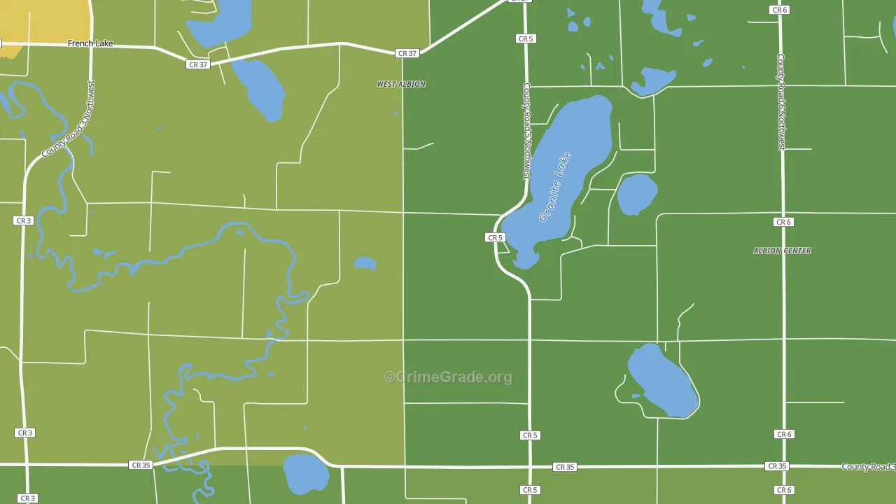 West Albion, MN Map of Theft Rates