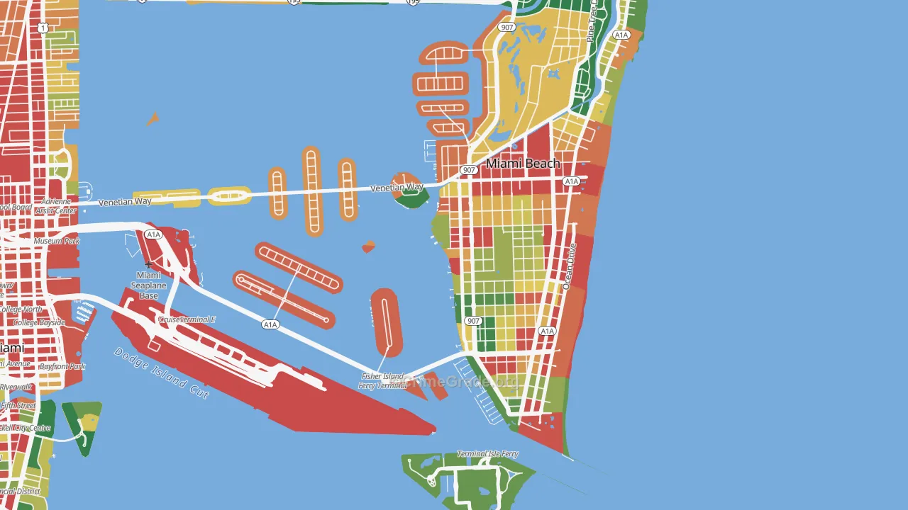 West Avenue, Miami Beach, FL Map of Theft Rates
