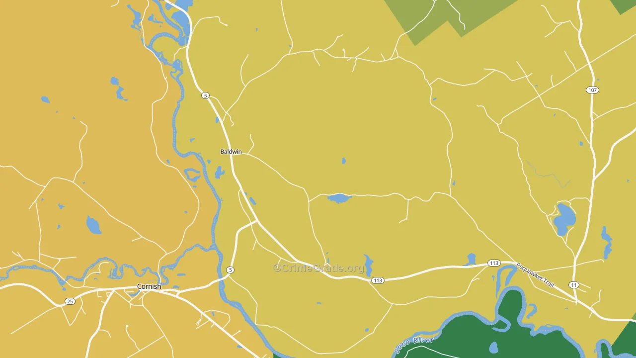 West Baldwin, ME Map of Theft Rates