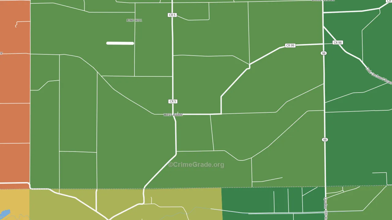 West Barre, NY Map of Theft Rates