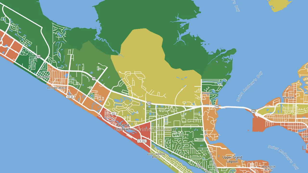 West Bay, FL Map of Theft Rates