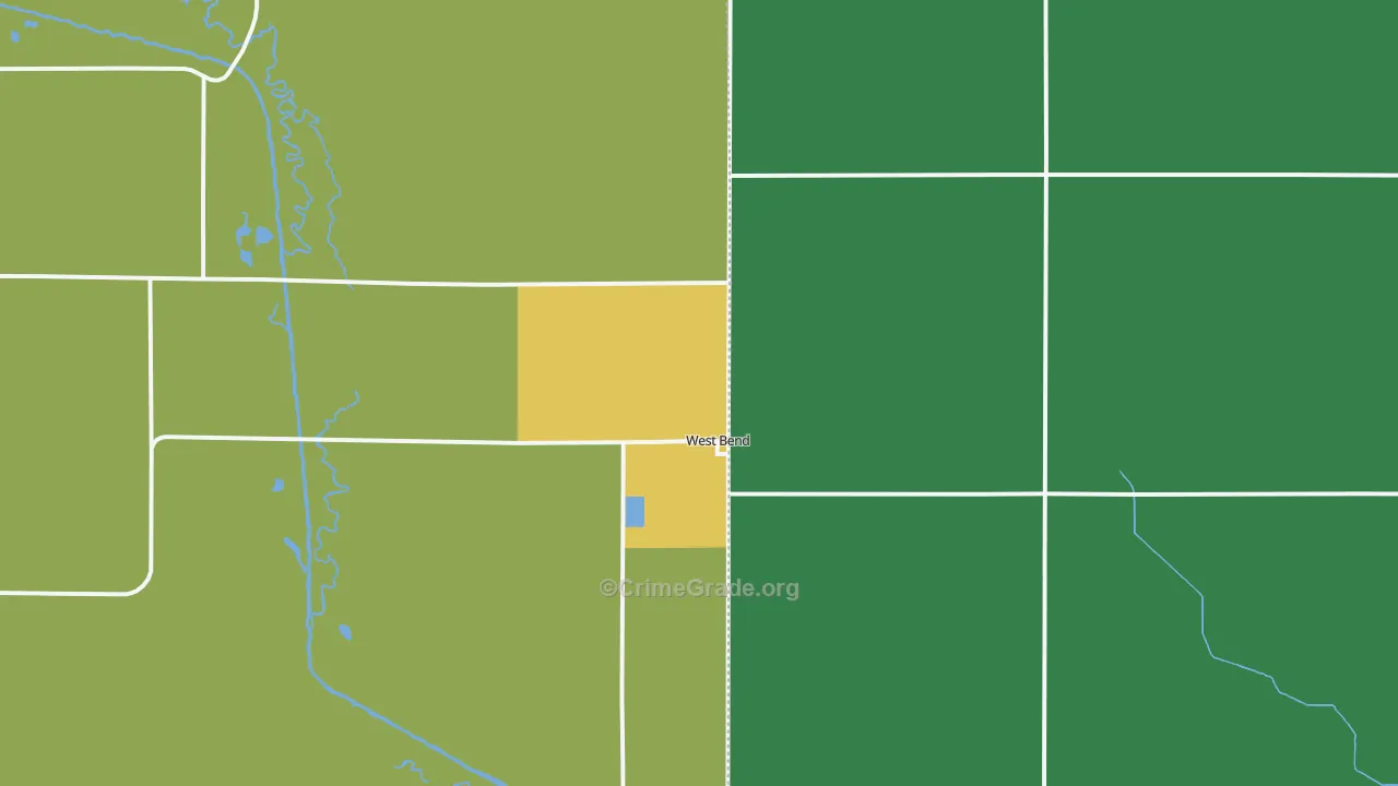 West Bend, IA Map of Theft Rates