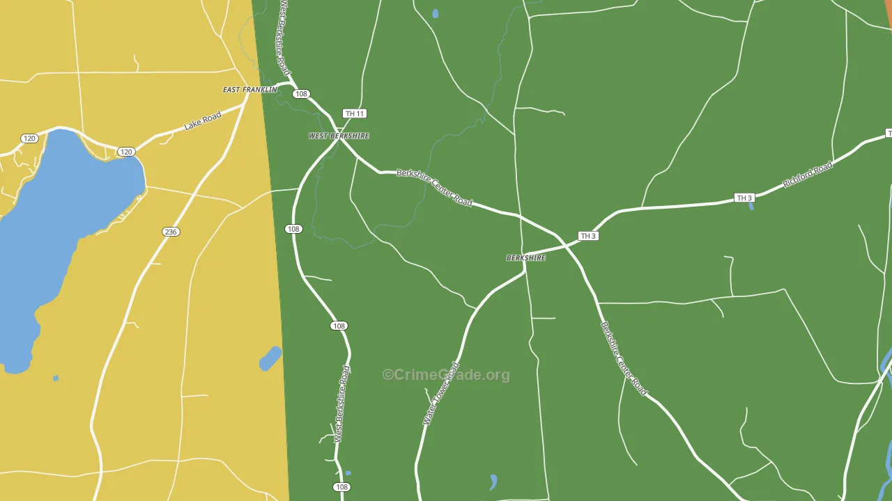 West Berkshire, VT Map of Theft Rates