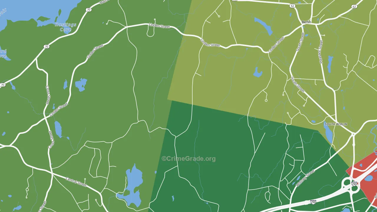 West Berlin, MA Map of Theft Rates