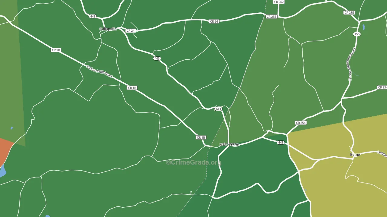 West Berne, NY Map of Theft Rates