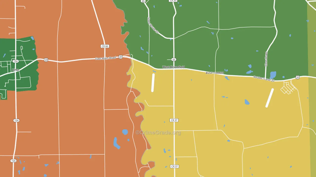 West Bloomfield, NY Map of Theft Rates