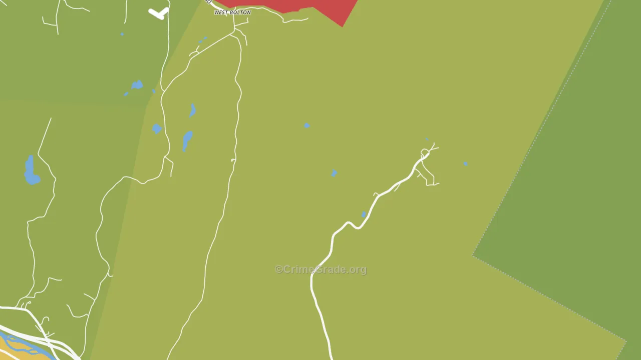 West Bolton, VT Map of Theft Rates