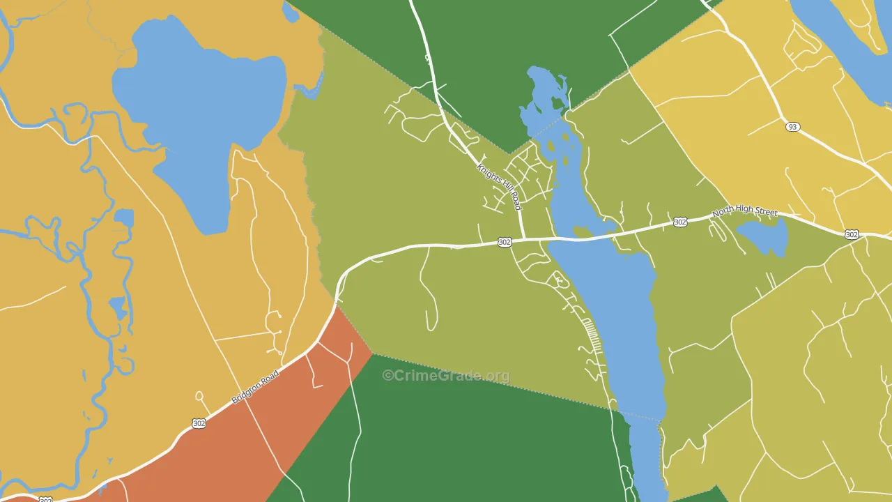West Bridgton, ME Map of Theft Rates