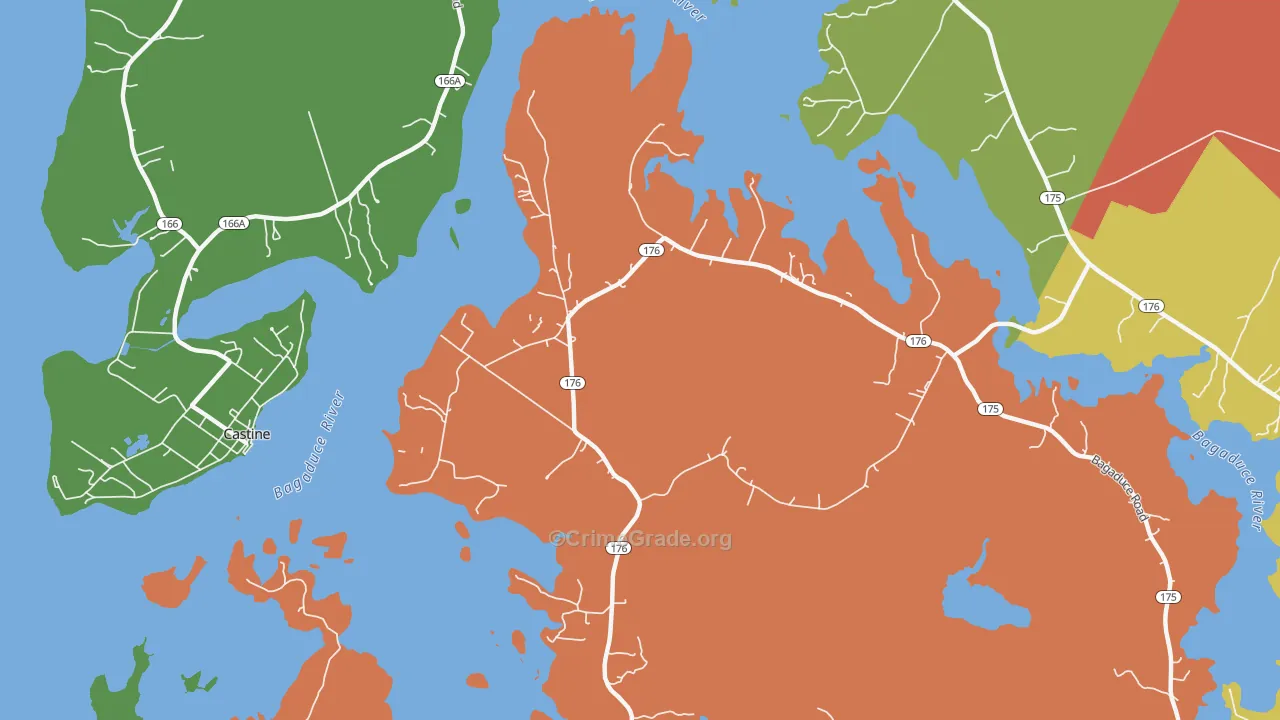 West Brooksville, ME Map of Theft Rates