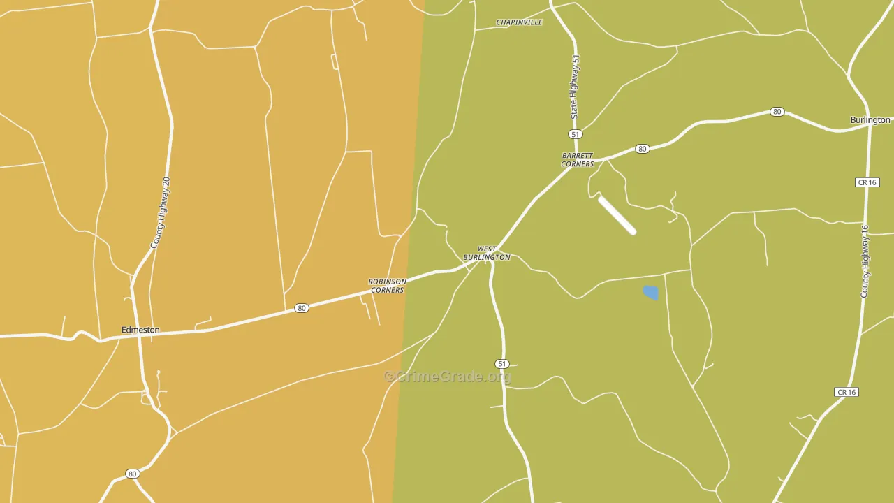 West Burlington, NY Map of Theft Rates