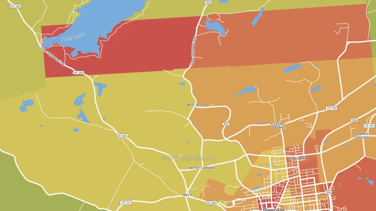 West Bush, NY Map of Theft Rates