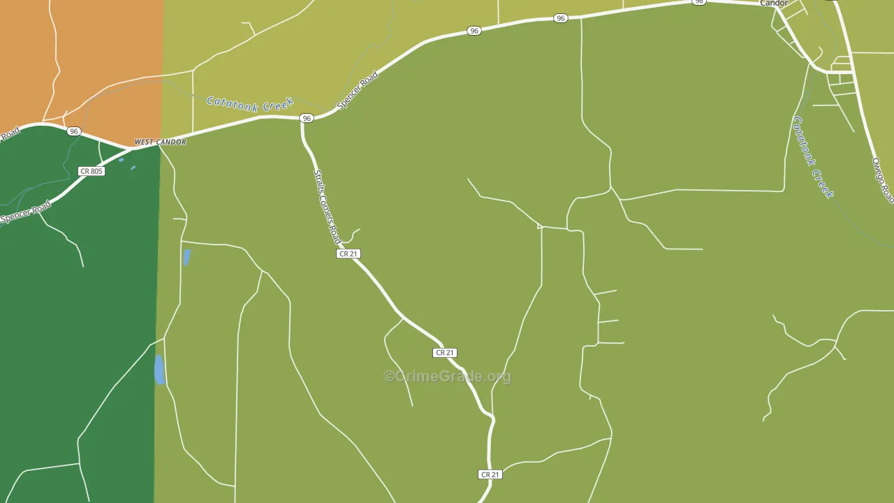West Candor, NY Map of Theft Rates