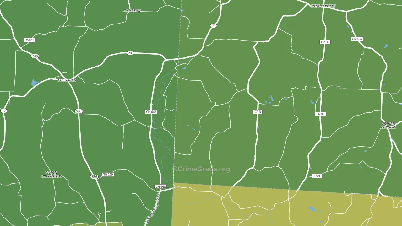 West Carlisle, OH Map of Theft Rates